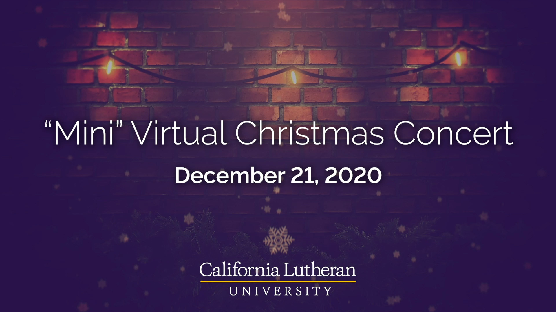 Virtual Christmas Concert Cal Lutheran