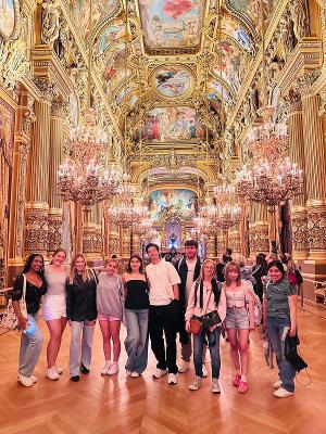 This group photo is one of my favorite photos with everybody in our study abroad program. We took it in the famous opera house Le Palais Garnier in Paris. We all agreed that the opera house was our top 3 places we’ve seen in Paris. We were mesmerized by the architecture and the significance of this monument.