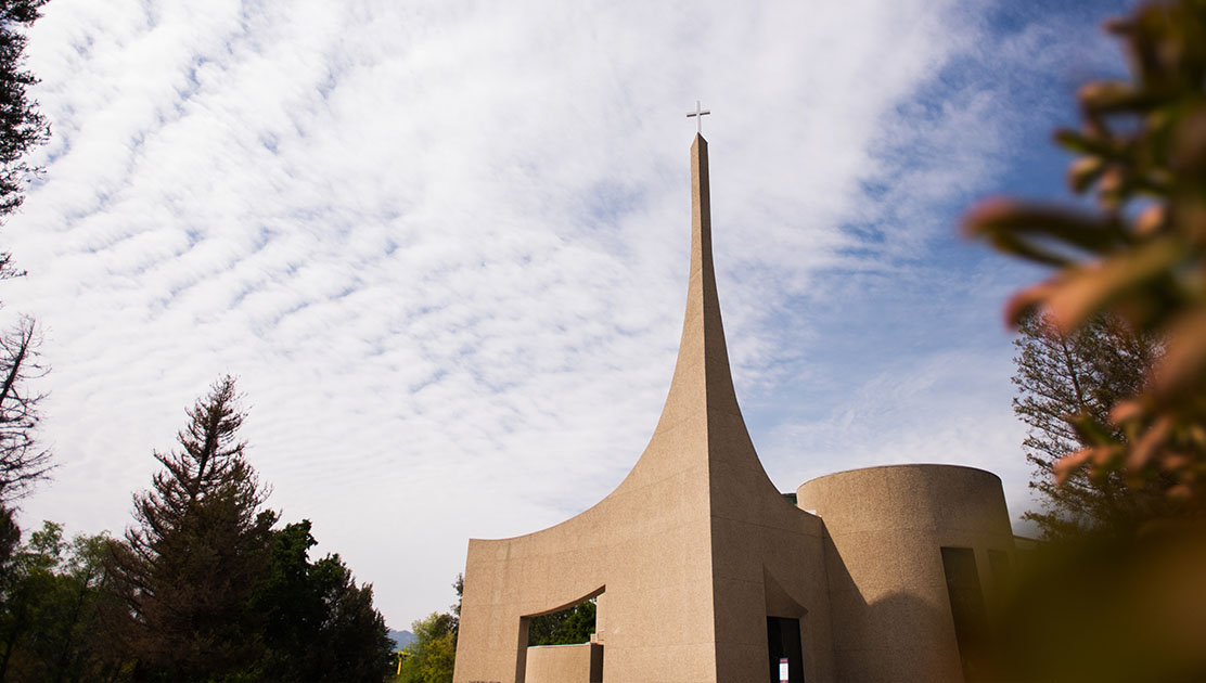 Photo of exterior of Samuelson Chapel