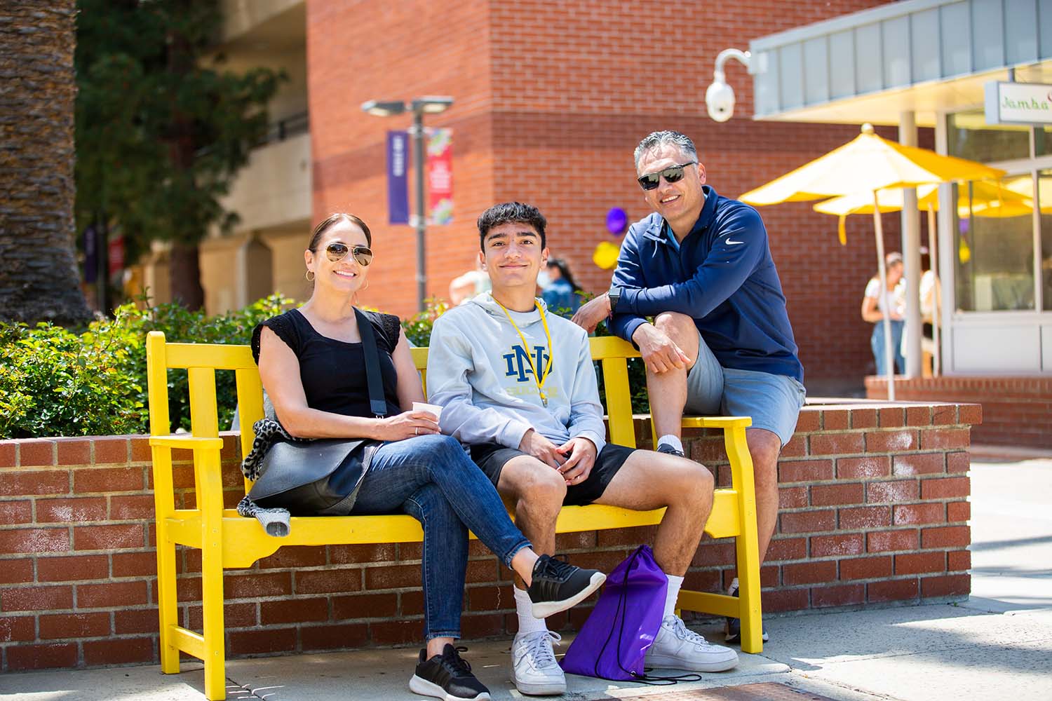Family touring the Cal Lutheran campus
