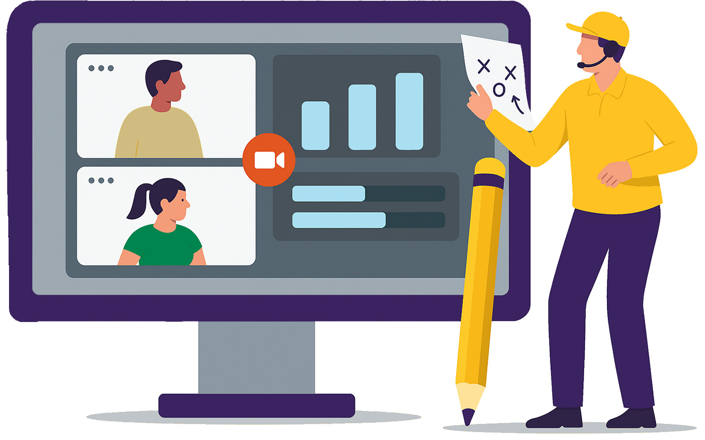 Illustration of student-athlete recruiting video profiles