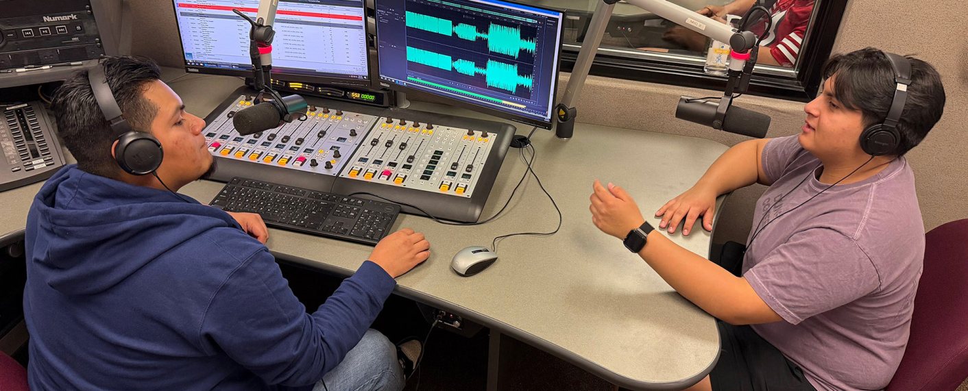 Perez brothers in the iCLU radio studio